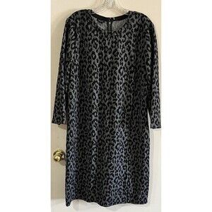 Talbots Leopard Print Dress Womens Size 16 Subtle Shimmery Details